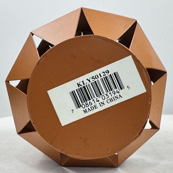 Metal Jack-O-Lantern Pumpkin Lantern Tea Light Holder Halloween Decor Rustic 9" - Picture 9 of 11